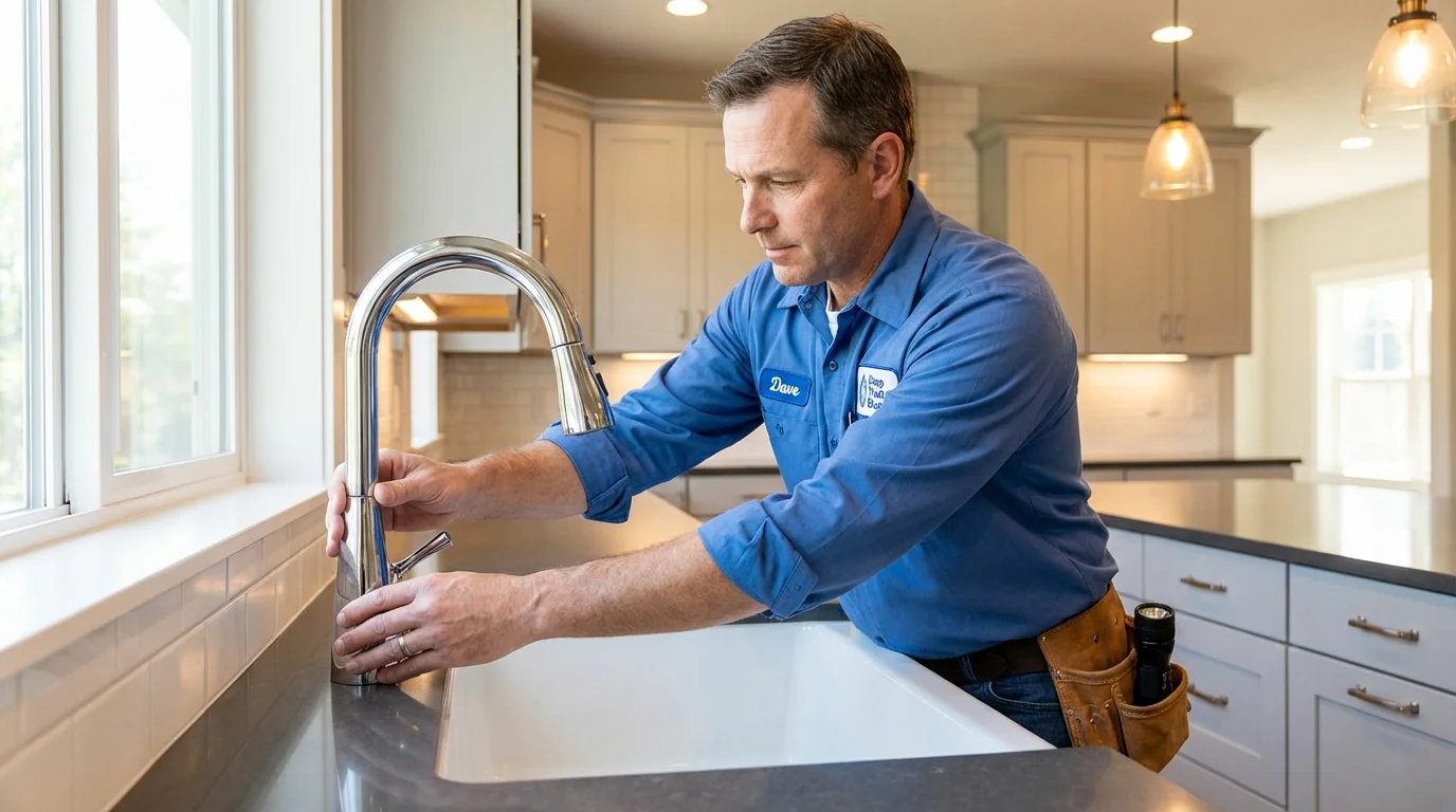Kitchen faucet installation by Johns Plumbing LLC in Manhasset