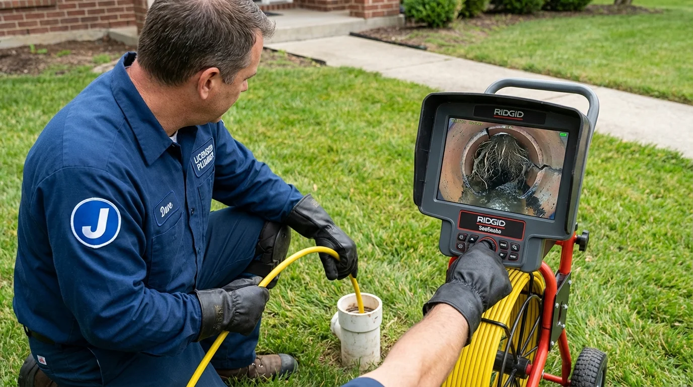Sewer camera inspection being performed by Johns Plumbing LLC in Manhasset